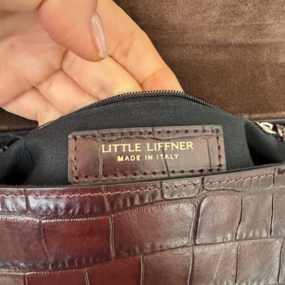 *gently used* Little Liffner Embossed Brown Embossed Croc Crossbody - Picture 4 of 6